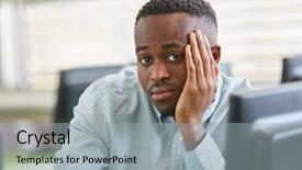  Presentation with test exam student - Colorful slide deck enhanced with african student in difficult exam backdrop and a light gray colored foreground