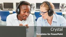  Presentation with learning - Colorful slide set enhanced with african-student-learning-in-teamwork backdrop and a dark gray colored foreground