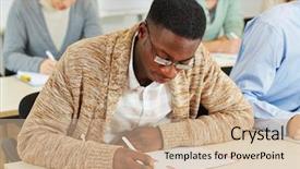  Presentation with distance learning - Amazing PPT layouts having african student learning backdrop and a coral colored foreground