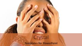  Presentation with teen girl - Slides having african-teen-girl-with-hands background and a red colored foreground