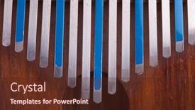  Presentation with piano - Audience pleasing PPT theme consisting of african-thumb-piano-or-kalimba backdrop and a tawny brown colored foreground