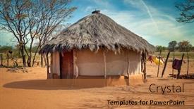  Presentation with hut - PPT layouts with african-traditional-hut background and a red colored foreground
