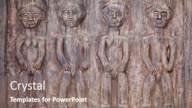  Presentation with tribal - Audience pleasing PPT theme consisting of traditional vintage art carved tribal backdrop and a gray colored foreground