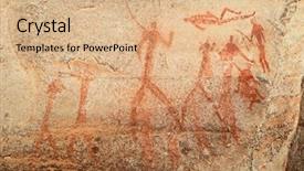  Presentation with africa tribe - Theme enhanced with african tribe - bushmen san rock painting depicting background and a coral colored foreground