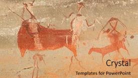  Presentation with africa tribe - Cool new PPT theme with african tribe - bushmen san rock painting backdrop and a coral colored foreground