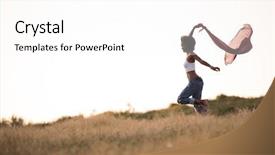  Presentation with black girl - Cool new PPT layouts with african woman - young beautiful black girl laughs backdrop and a white colored foreground