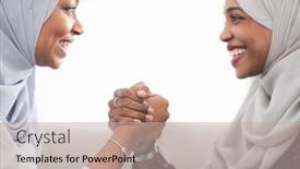  Presentation with wrestling - Beautiful slide deck featuring confrontation wearing traditional islamic backdrop and a mint green colored foreground