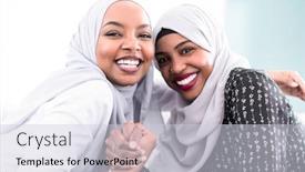  Presentation with wrestling - Slide set having african-woman-arm-wrestling-conflict background and a lemonade colored foreground