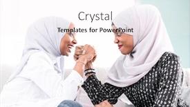  Presentation with wrestling - Slide deck having african-woman-arm-wrestling-conflict background and a white colored foreground