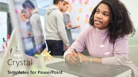  Presentation with graphic - Cool new theme with african-woman-as-a-graphic backdrop and a soft green colored foreground