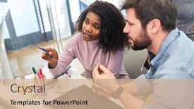  Presentation with collaboration - Cool new slides with african-woman-as-web-designer backdrop and a coral colored foreground