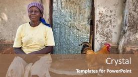  Presentation with livestock - Beautiful theme featuring african-woman-at-her-farm backdrop and a coral colored foreground