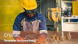  Presentation with welding - Presentation theme consisting of african-woman-gas-welding-two background and a red colored foreground