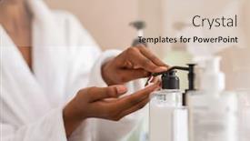  Presentation with hand soap - Audience pleasing slide deck consisting of african-woman-hands-using-cosmetic backdrop and a lemonade colored foreground
