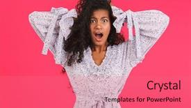  Presentation with pink - Beautiful slides featuring african woman in summer dress backdrop and a  colored foreground