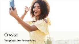  Presentation with love between man and woman - Slides enhanced with african woman in summer dress background and a lemonade colored foreground