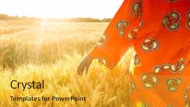  Presentation with crops - Slide set featuring african woman in traditional clothes background and a yellow colored foreground