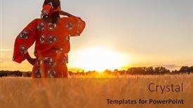  Presentation with african sunset - Audience pleasing presentation consisting of african-woman-in-traditional-clothes backdrop and a red colored foreground