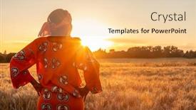  Presentation with african sunset - Slide set enhanced with african-woman-in-traditional-clothes background and a lemonade colored foreground