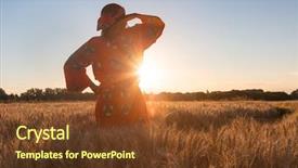  Presentation with crops - Slide set with african woman in traditional clothes background and a tawny brown colored foreground