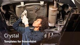  Presentation with woman engineer - Slides consisting of african-woman-is-training background and a tawny brown colored foreground