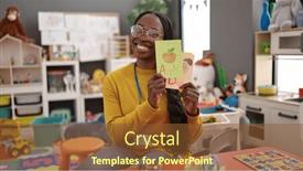  Presentation with preschool - Presentation consisting of african-woman-preschool-teacher background and a tawny brown colored foreground