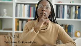  Presentation with university library - PPT layouts having african-woman-reading-a-book background and a  colored foreground