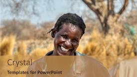  Presentation with woman gathering - Colorful slide set enhanced with african-woman-sitting-down backdrop and a yellow colored foreground