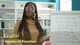  Presentation with magnetic - Slide set enhanced with african-woman-smiling-confident background and a tawny brown colored foreground