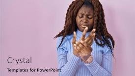  Presentation with inflammation - Presentation theme having african-woman-standing-over-pink background and a lemonade colored foreground