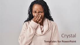  Presentation with breath - Theme featuring african-woman-standing-over-white background and a soft green colored foreground