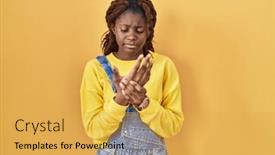  Presentation with inflammation - PPT theme having african-woman-standing-over-yellow background and a yellow colored foreground