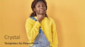  Presentation with sore throat - Presentation theme enhanced with african-woman-standing-over-yellow and a  colored foreground