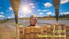  Presentation with vendor - Slide set featuring african-woman-street-vendor-selling background and a  colored foreground