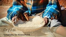  Presentation with today - Slide deck consisting of african-woman-using-a-handmade background and a coral colored foreground