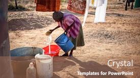  Presentation with next - Amazing presentation theme having african-woman-washing-cloths backdrop and a coral colored foreground