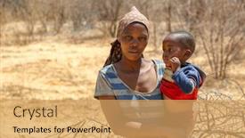  Presentation with woman child - Audience pleasing PPT theme consisting of african-woman-with-a-child backdrop and a yellow colored foreground