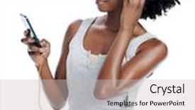  Presentation with african music - Presentation with headphones on listening to music background and a light gray colored foreground