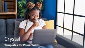  Presentation with home health care - PPT theme with african-woman-with-braided-hair background and a ocean colored foreground