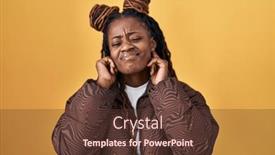  Presentation with yellow music - Slides with african-woman-with-braided-hair background and a tawny brown colored foreground