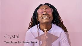  Presentation with praying hands - PPT theme having african-woman-with-braided-hair background and a coral colored foreground