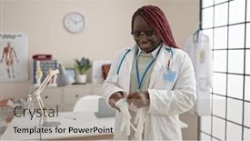  Presentation with doctor african - Theme featuring african-woman-with-braided-hair background and a light gray colored foreground