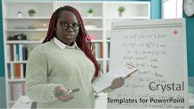  Presentation with maths - Presentation having african-woman-with-braided-hair background and a light gray colored foreground