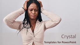  Presentation with migraine - Slides having african-woman-with-braids-standing background and a soft green colored foreground