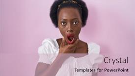  Presentation with curly hair - Theme having african-woman-with-curly-hair background and a soft green colored foreground