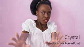  Presentation with panic - Slides with african-woman-with-curly-hair background and a lemonade colored foreground