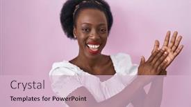  Presentation with joyful - Slide set consisting of african-woman-with-curly-hair background and a lemonade colored foreground