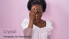  Presentation with face pain - Theme enhanced with african-woman-with-curly-hair background and a  colored foreground