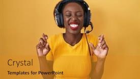  Presentation with hope - Theme consisting of african-woman-with-curly-hair background and a gold colored foreground
