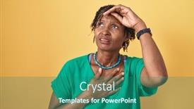  Presentation with flu virus - PPT theme consisting of african-woman-with-dreadlocks-standing background and a ocean colored foreground